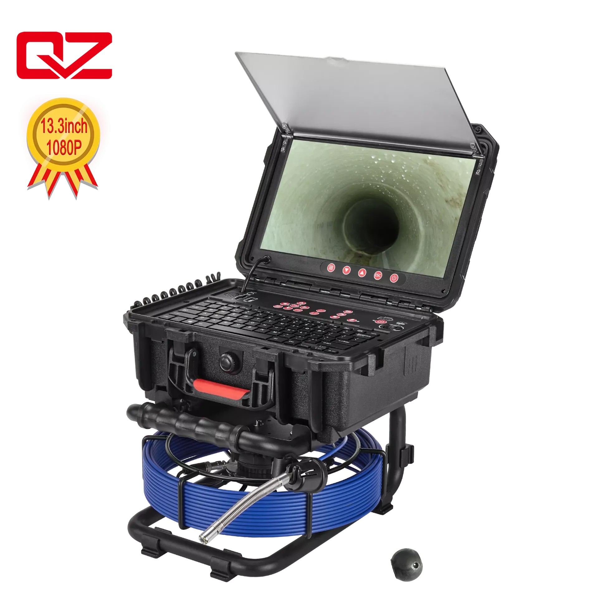 Kamera 12.8 mm-es kamera fejjel, 32-100 mm-es csövek vizsgálatához, max. 50 méteres hosszon